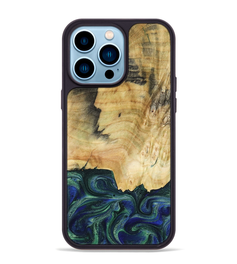 iPhone 14 Pro Max Wood Phone Case - Drew (Green, 782307)