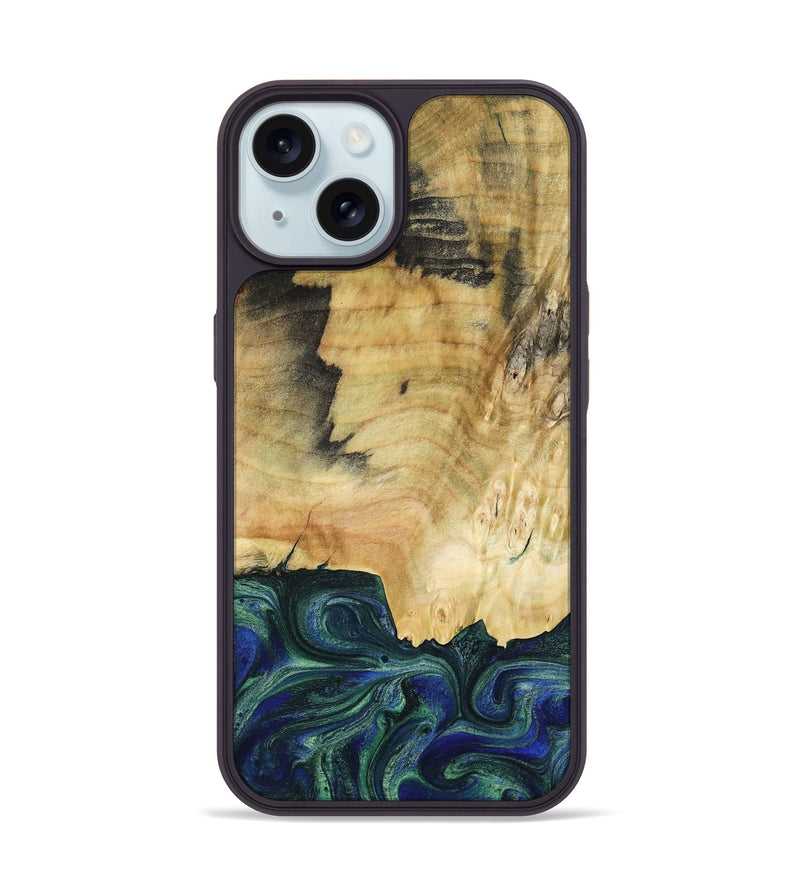 iPhone 15 Wood Phone Case - Drew (Green, 782307)