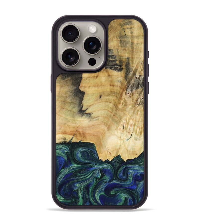iPhone 15 Pro Max Wood Phone Case - Drew (Green, 782307)