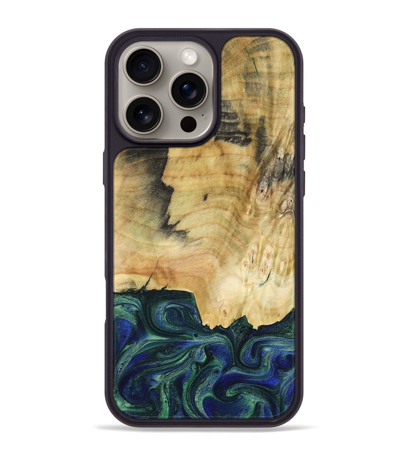 iPhone 16 Pro Max Wood Phone Case - Drew (Green, 782307)