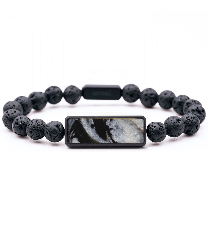 Lava Bead ResinArt Bracelet - Rosa (Black & White, 782361)