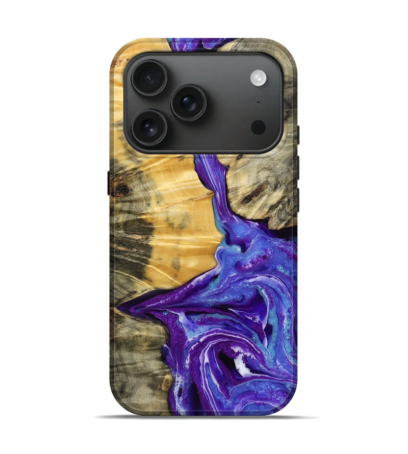 iPhone 17 Pro Wood Live Edge Phone Case - Aden (Purple, 782468)