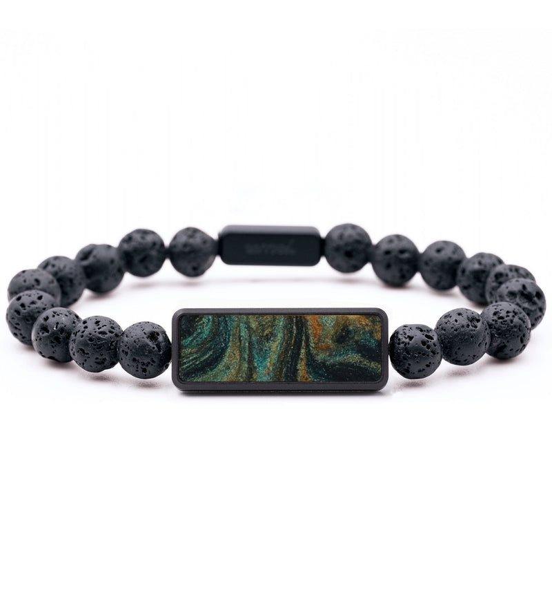 Lava Bead ResinArt Bracelet - Kizzy (Teal & Gold, 782488)