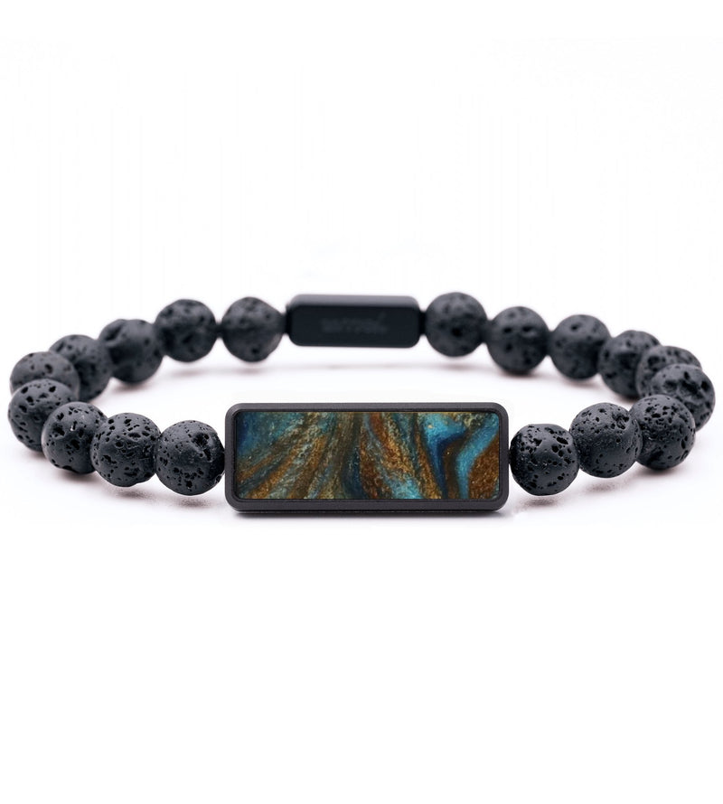 Lava Bead ResinArt Bracelet - Beckett (Teal & Gold, 782499)