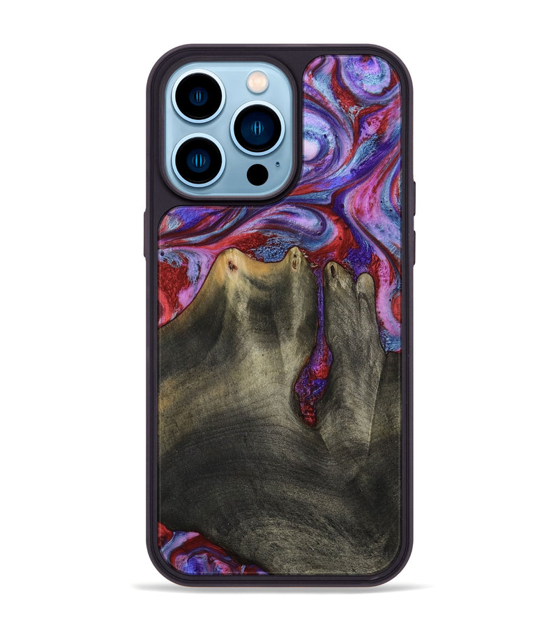 iPhone 14 Pro Max Wood Phone Case - Letitia (Purple, 782778)