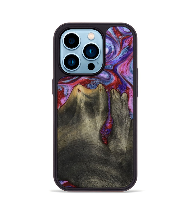 iPhone 14 Pro Wood Phone Case - Letitia (Purple, 782778)