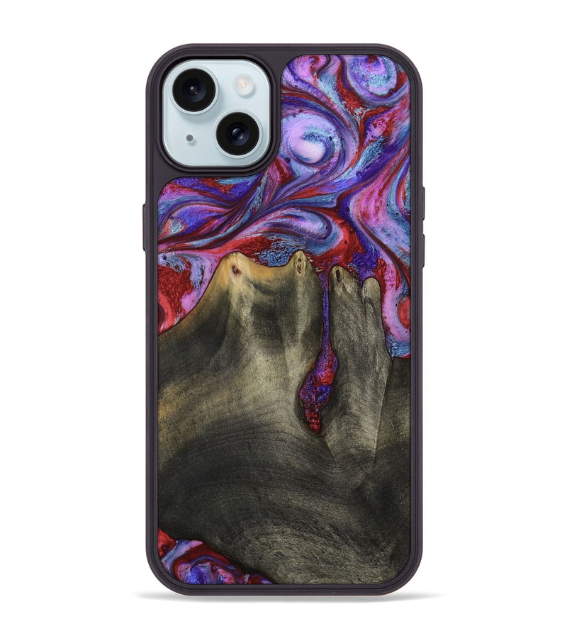 iPhone 15 Plus Wood Phone Case - Letitia (Purple, 782778)