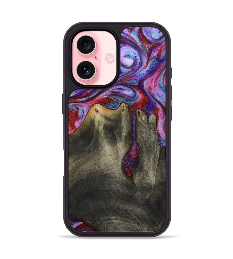 iPhone 16 Wood Phone Case - Letitia (Purple, 782778)