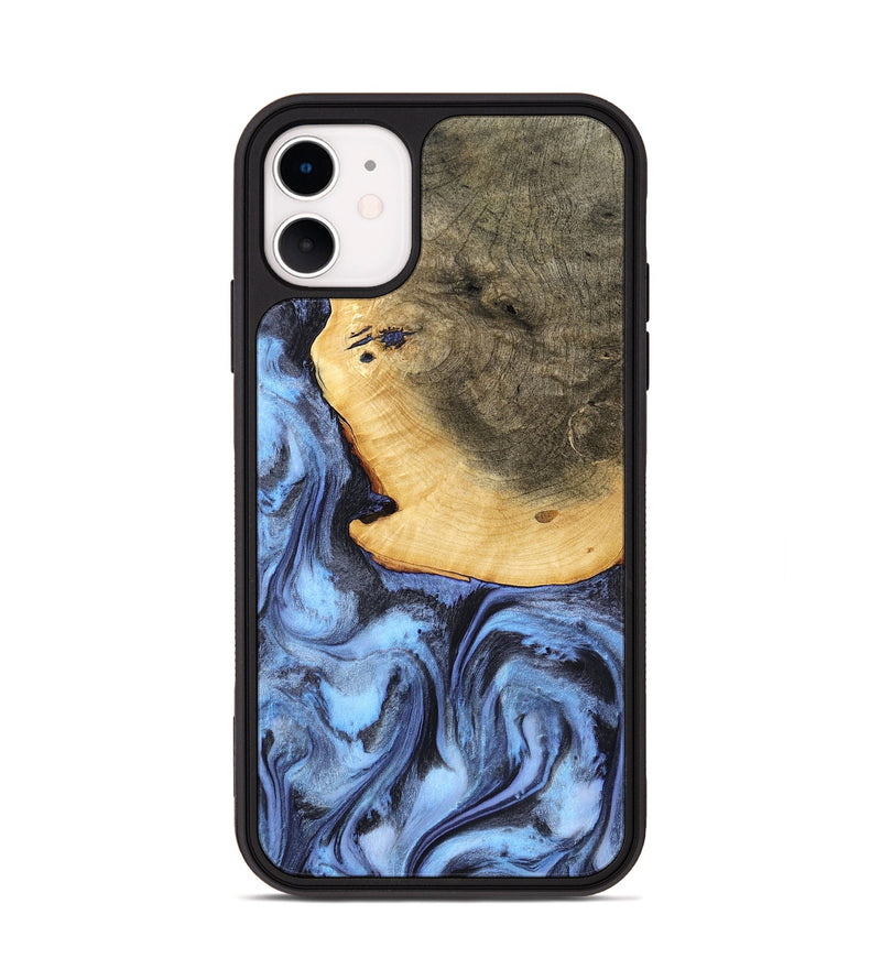 iPhone 11 Wood Phone Case - Bess (Blue, 782809)
