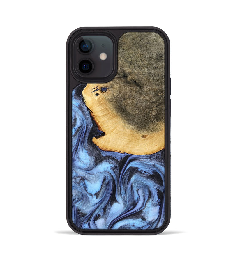 iPhone 12 Wood Phone Case - Bess (Blue, 782809)