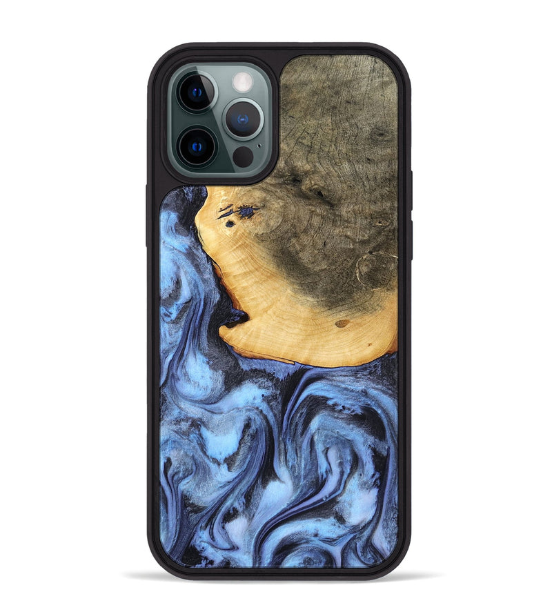 iPhone 12 Pro Max Wood Phone Case - Bess (Blue, 782809)