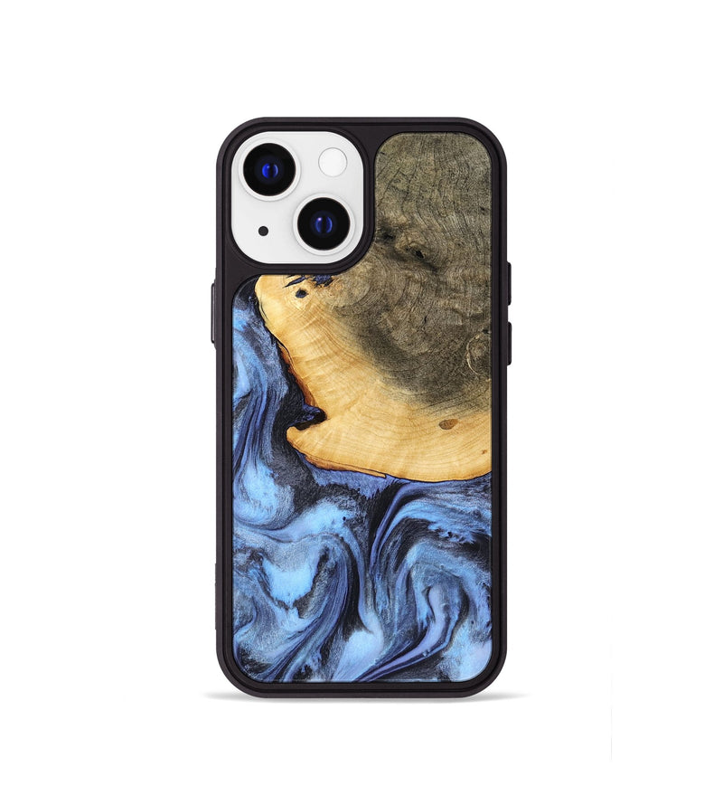 iPhone 13 mini Wood Phone Case - Bess (Blue, 782809)