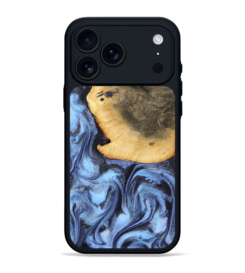 iPhone 17 Pro Max Wood Phone Case - Bess (Blue, 782809)