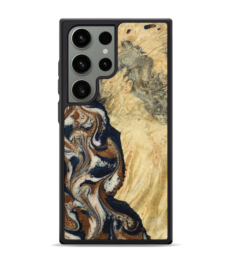 Galaxy S24 Ultra Wood Phone Case - Tomas (Teal & Gold, 783027)