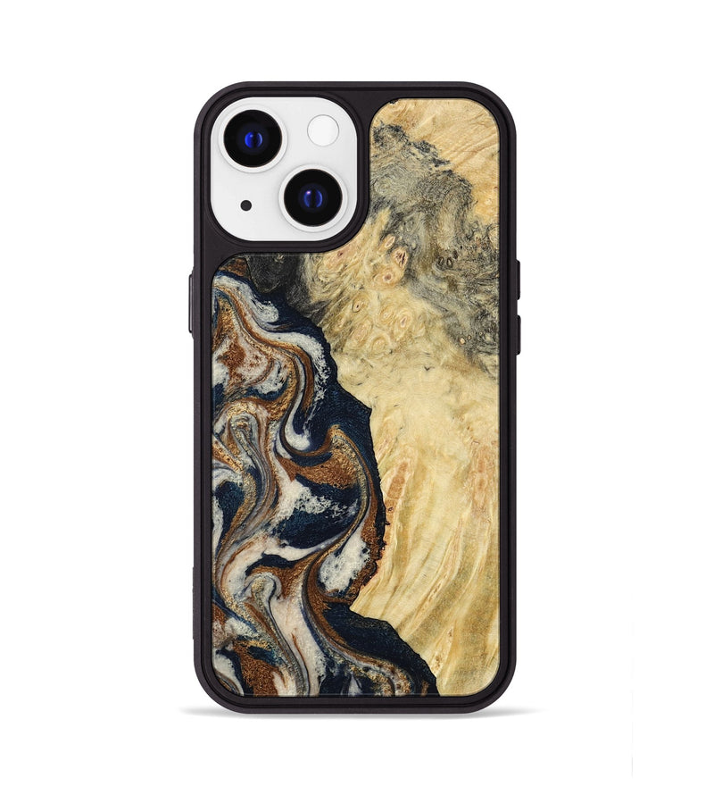iPhone 13 Wood Phone Case - Tomas (Teal & Gold, 783027)