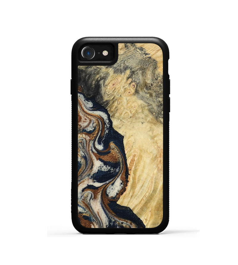 iPhone SE Wood Phone Case - Tomas (Teal & Gold, 783027)