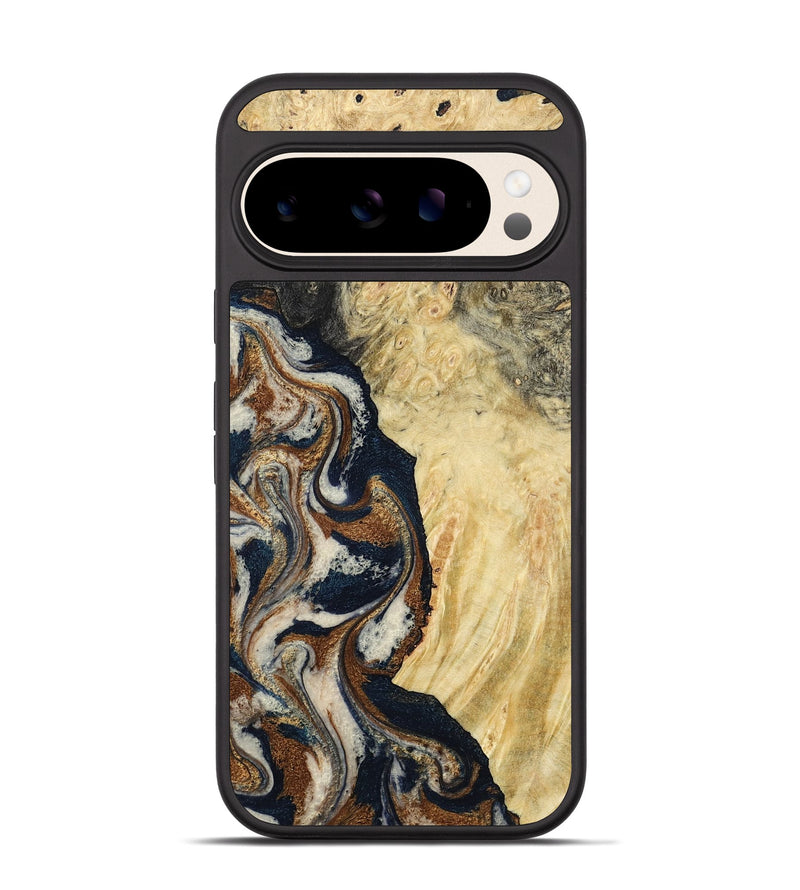 Pixel 10 Wood Phone Case - Tomas (Teal & Gold, 783027)