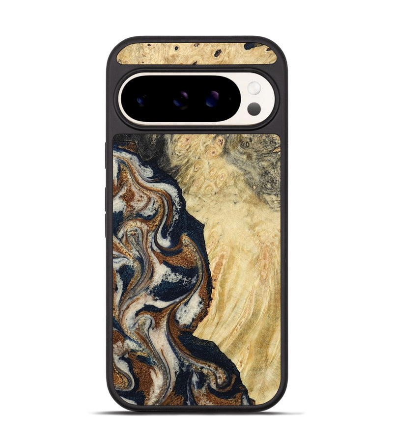 Pixel 9 Pro Wood Phone Case - Tomas (Teal & Gold, 783027)