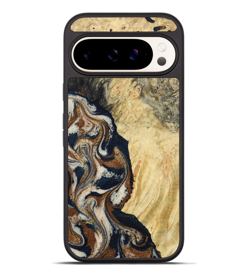 Pixel 9 Pro XL Wood Phone Case - Tomas (Teal & Gold, 783027)