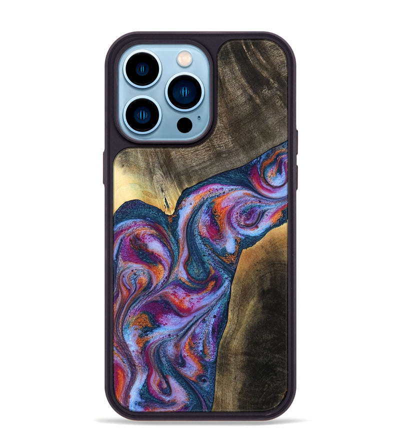 iPhone 14 Pro Max Wood Phone Case - Tisha (Blue, 783070)