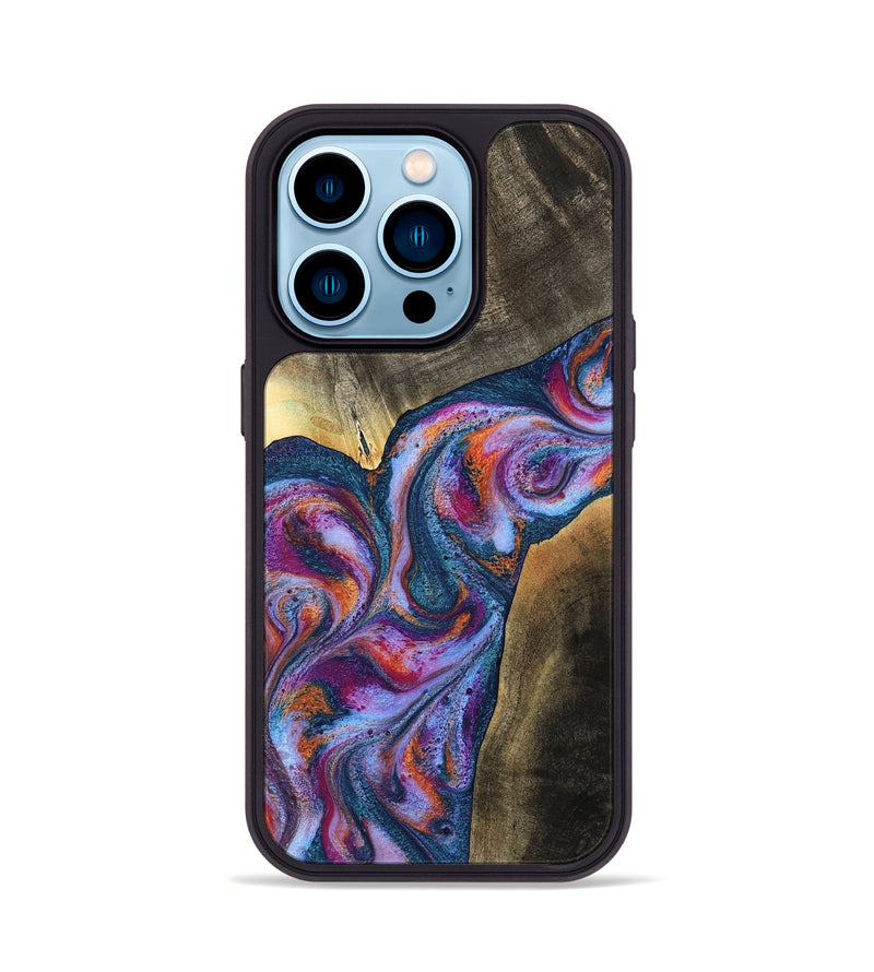 iPhone 14 Pro Wood Phone Case - Tisha (Blue, 783070)
