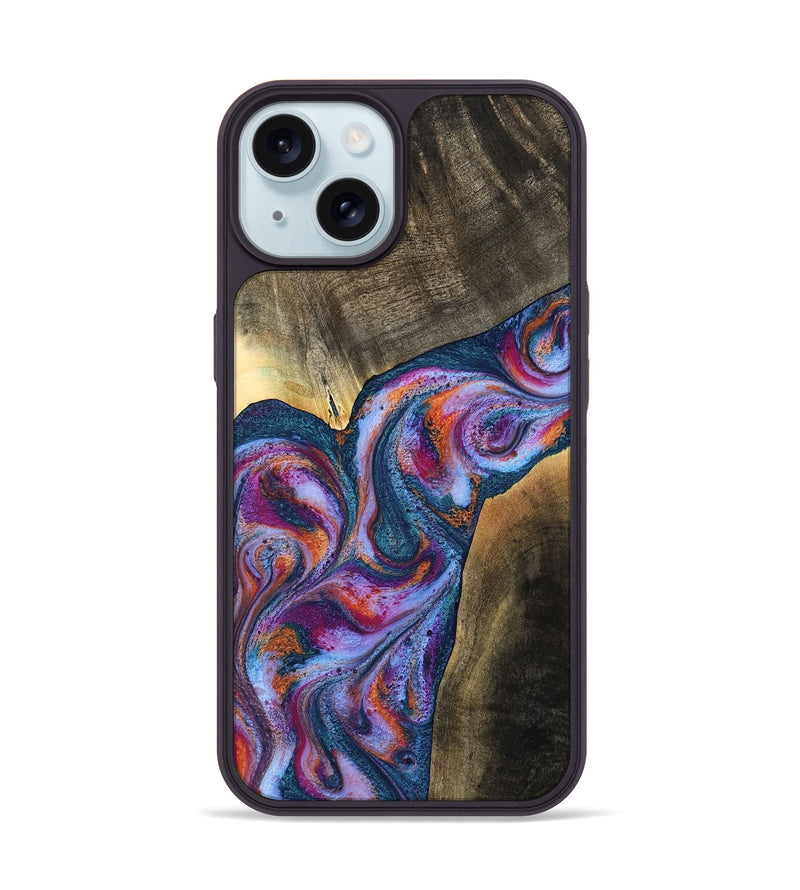 iPhone 15 Wood Phone Case - Tisha (Blue, 783070)