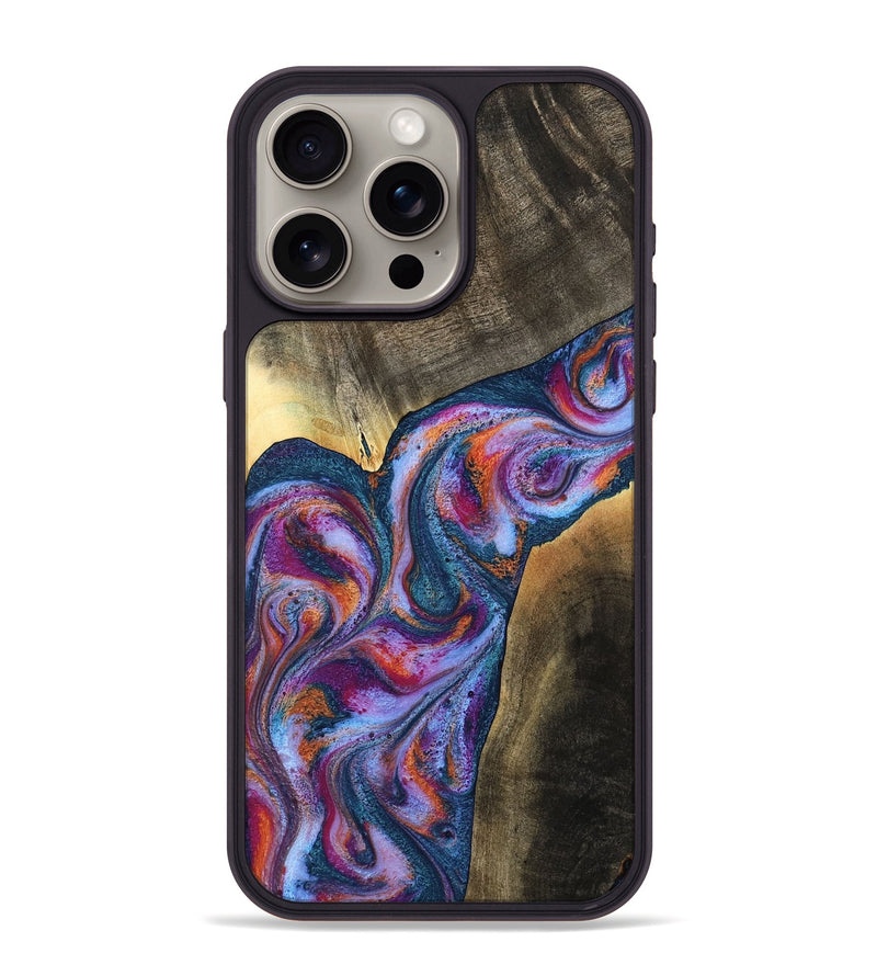 iPhone 15 Pro Max Wood Phone Case - Tisha (Blue, 783070)