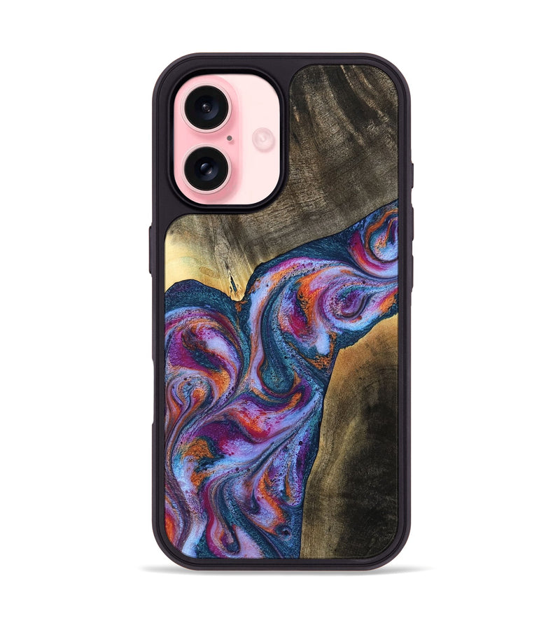iPhone 16 Wood Phone Case - Tisha (Blue, 783070)