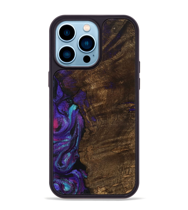 iPhone 14 Pro Max Wood Phone Case - Arsenio (Purple, 783117)