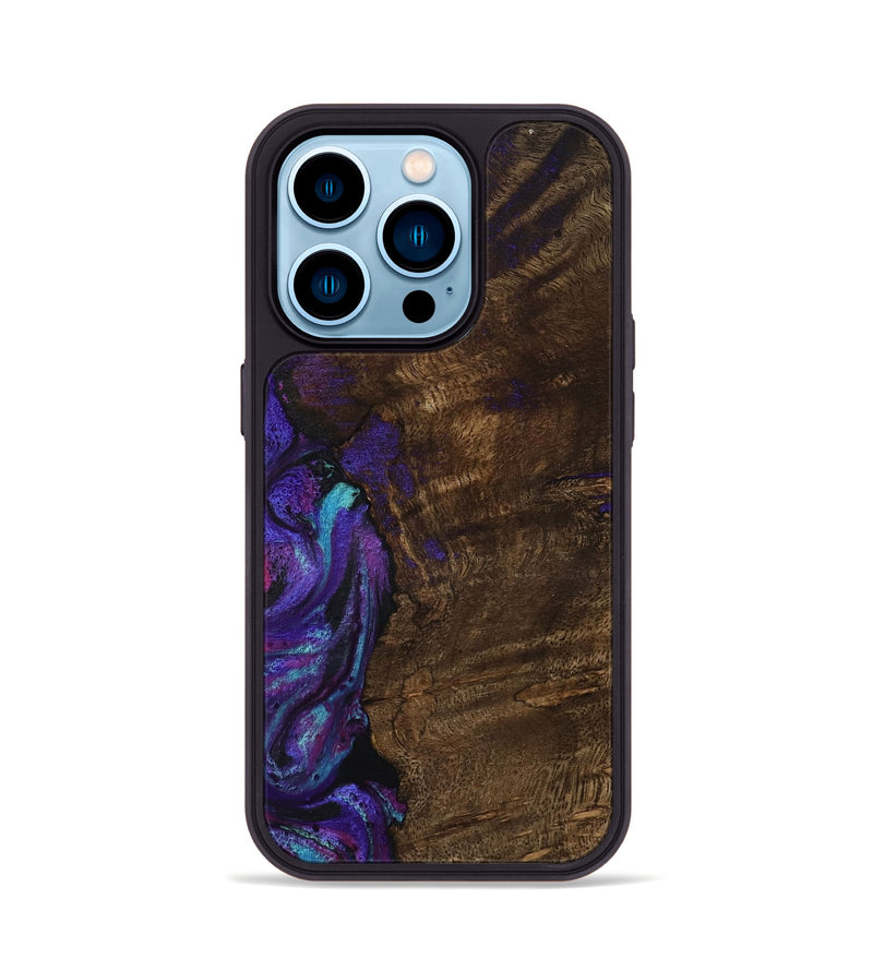 iPhone 14 Pro Wood Phone Case - Arsenio (Purple, 783117)