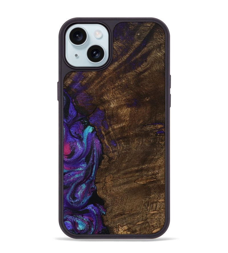 iPhone 15 Plus Wood Phone Case - Arsenio (Purple, 783117)