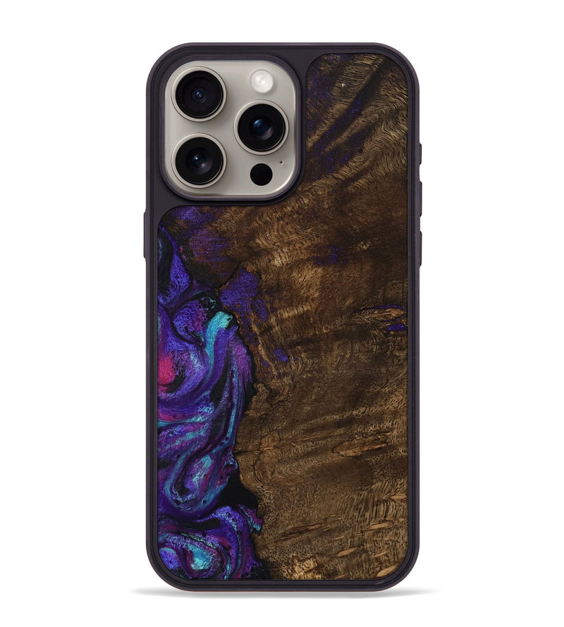 iPhone 15 Pro Max Wood Phone Case - Arsenio (Purple, 783117)