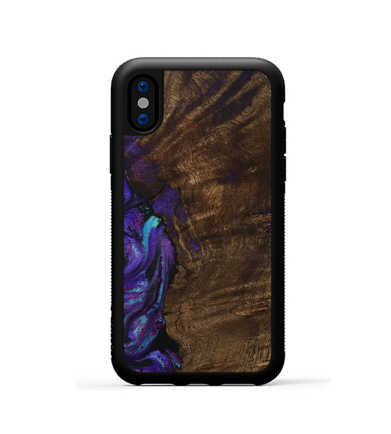 iPhone Xs Wood Phone Case - Arsenio (Purple, 783117)