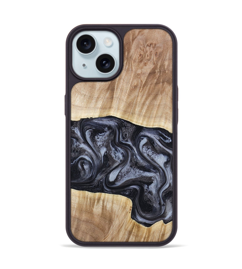 iPhone 15 Wood Phone Case - Shakira (Black & White, 783137)