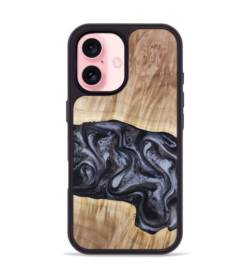 iPhone 16 Wood Phone Case - Shakira (Black & White, 783137)
