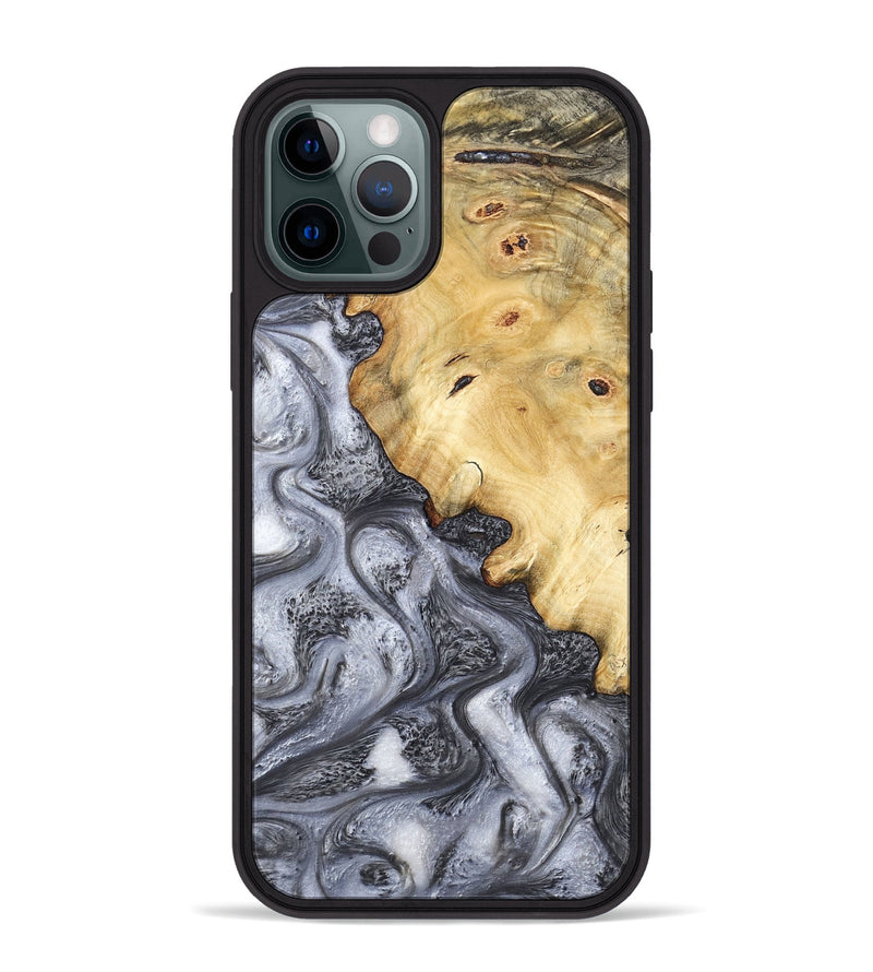 iPhone 12 Pro Max Wood Phone Case - Eithan (Black & White, 783140)