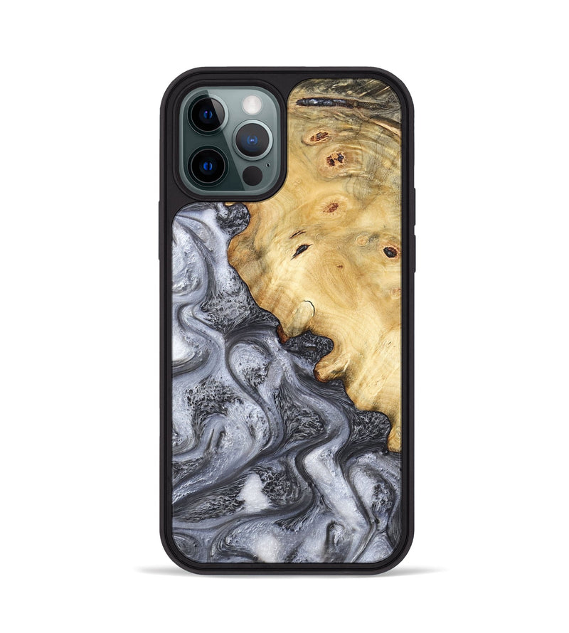 iPhone 12 Pro Wood Phone Case - Eithan (Black & White, 783140)