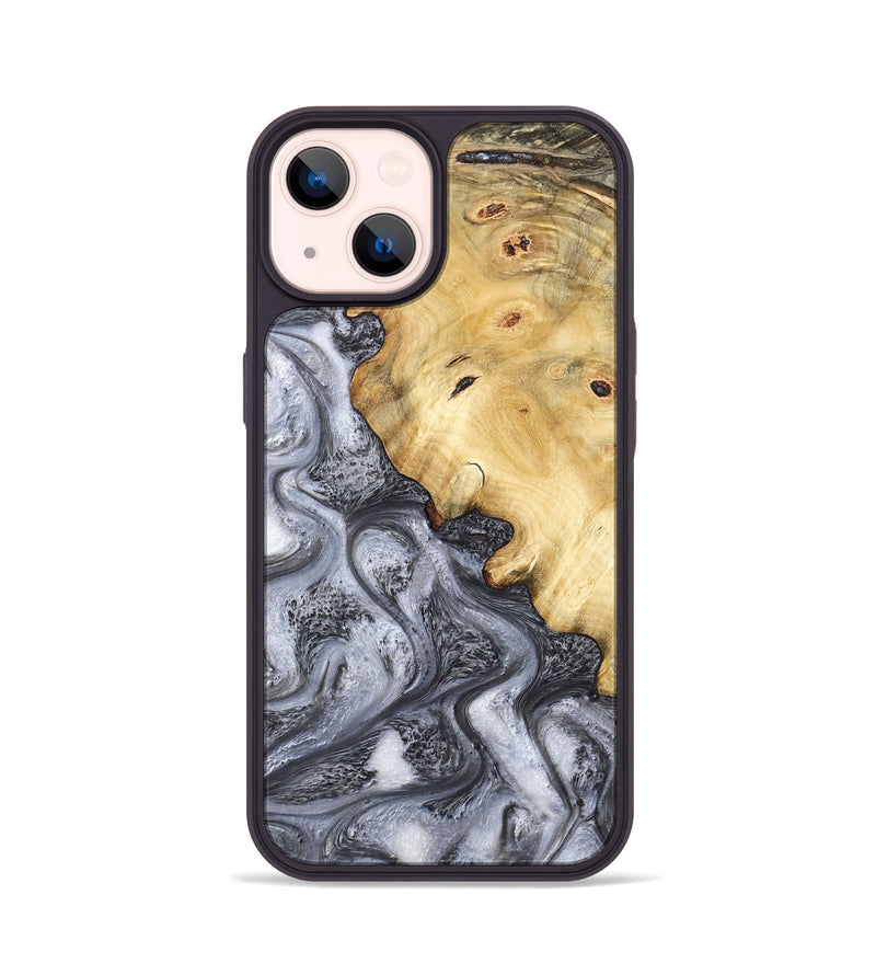iPhone 14 Wood Phone Case - Eithan (Black & White, 783140)