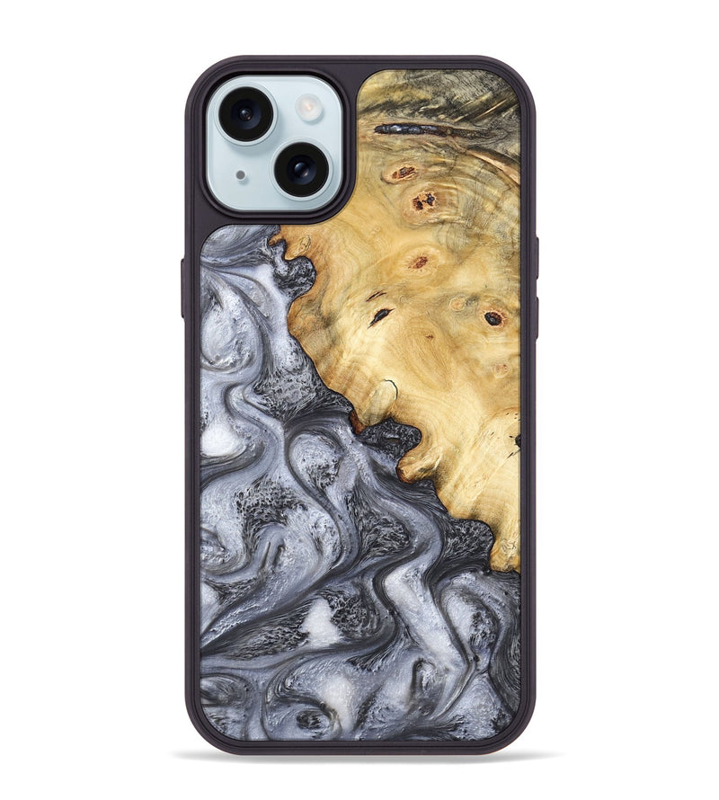 iPhone 15 Plus Wood Phone Case - Eithan (Black & White, 783140)