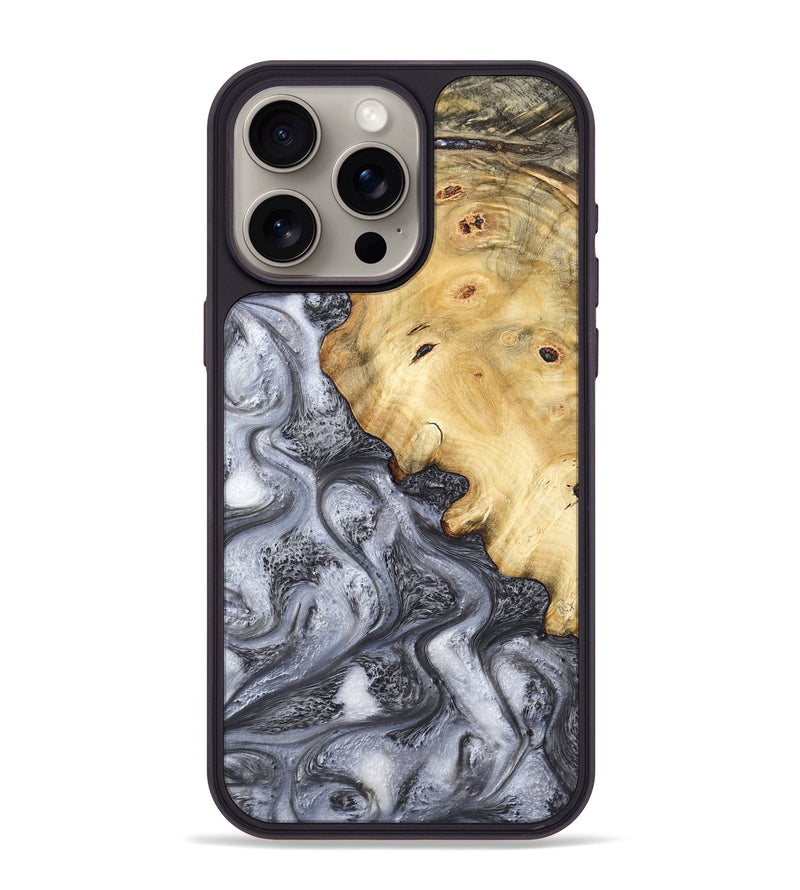 iPhone 15 Pro Max Wood Phone Case - Eithan (Black & White, 783140)
