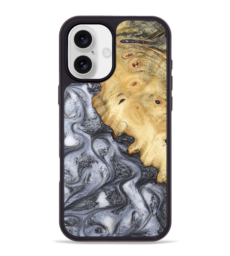 iPhone 16 Plus Wood Phone Case - Eithan (Black & White, 783140)