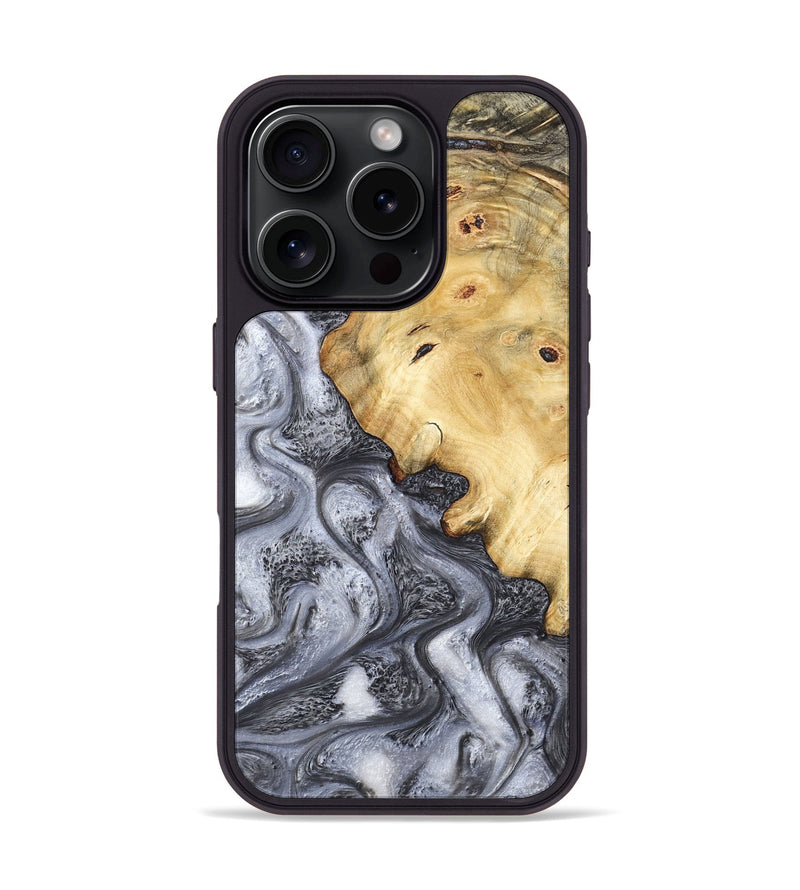 iPhone 16 Pro Wood Phone Case - Eithan (Black & White, 783140)