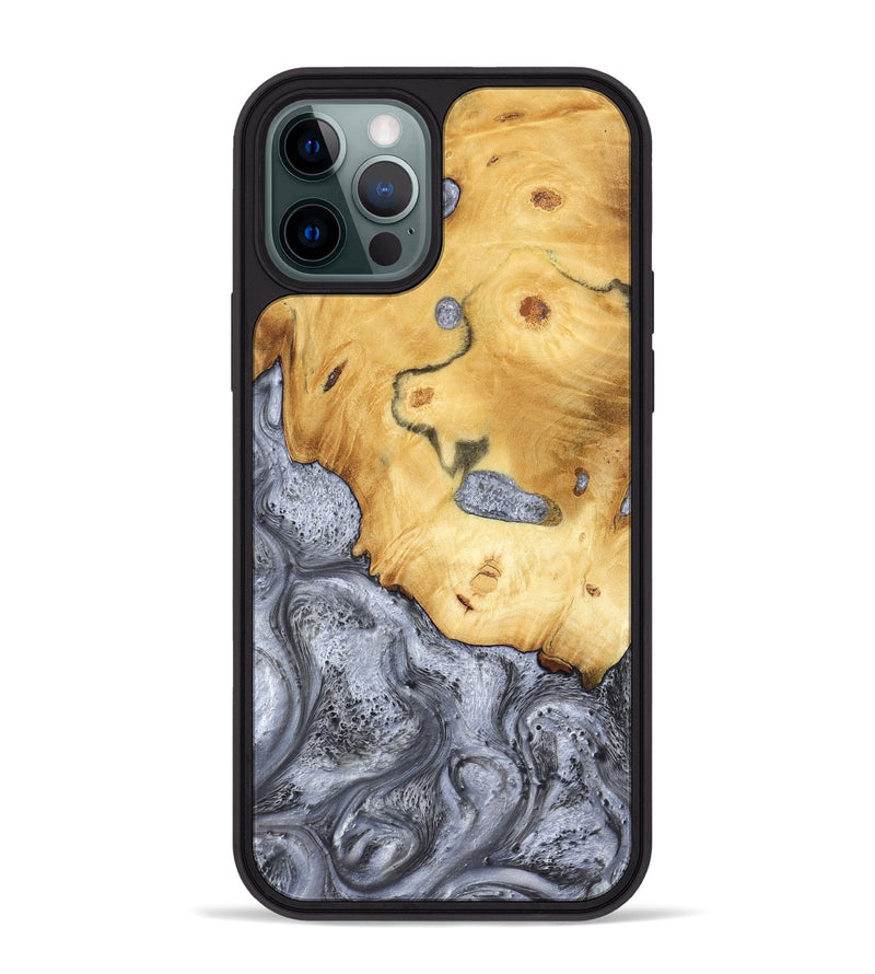 iPhone 12 Pro Max Wood Phone Case - Aniyah (Black & White, 783144)