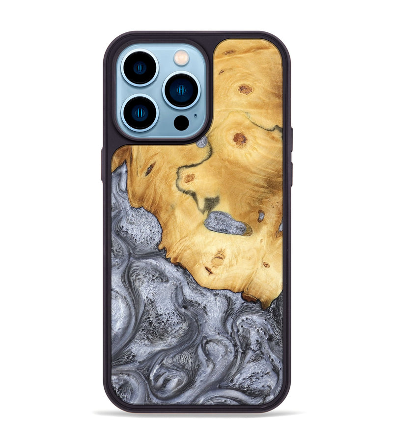 iPhone 14 Pro Max Wood Phone Case - Aniyah (Black & White, 783144)