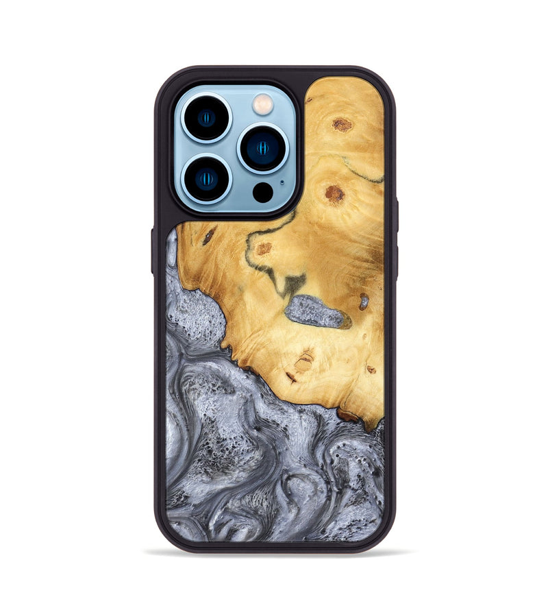 iPhone 14 Pro Wood Phone Case - Aniyah (Black & White, 783144)
