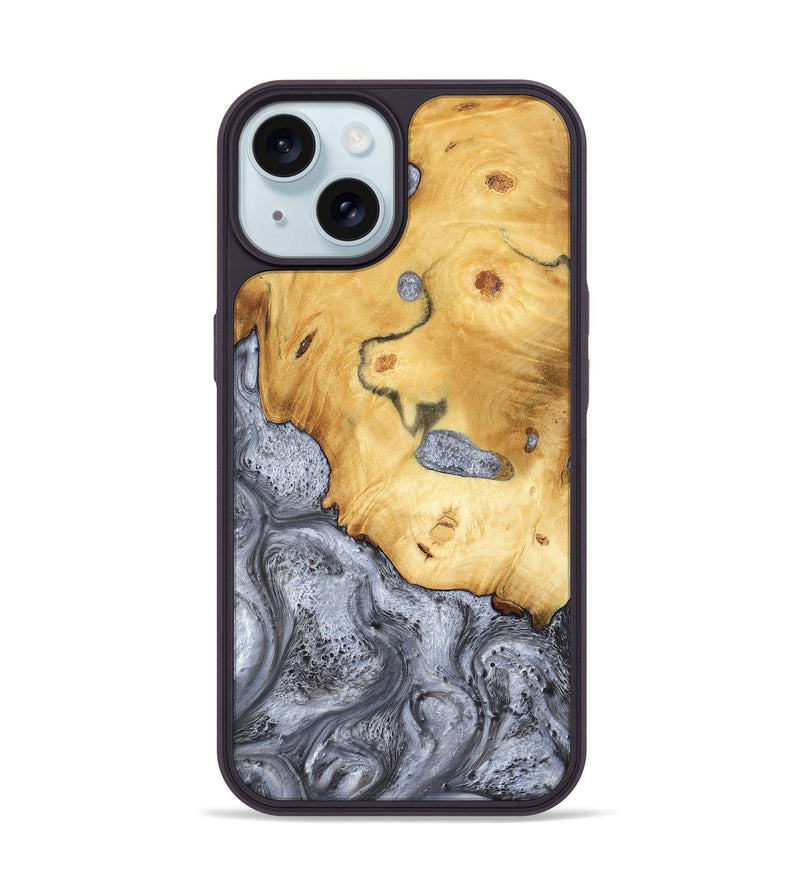 iPhone 15 Wood Phone Case - Aniyah (Black & White, 783144)