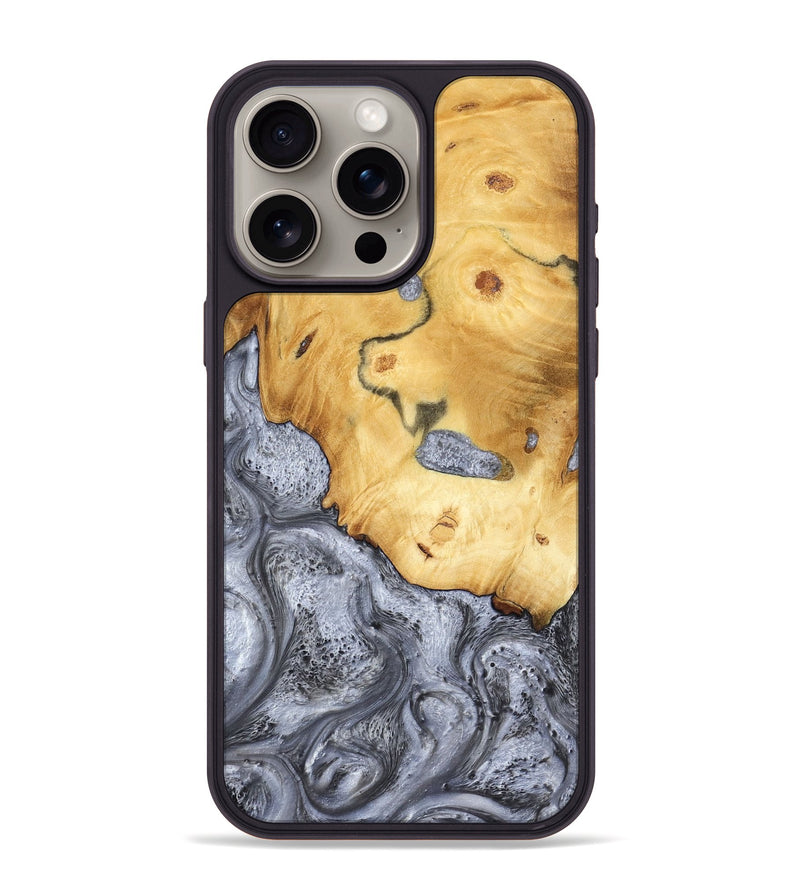 iPhone 15 Pro Max Wood Phone Case - Aniyah (Black & White, 783144)