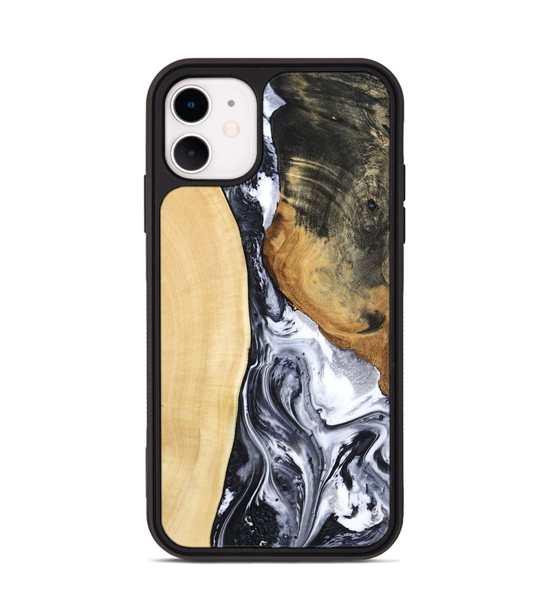 iPhone 11 Wood Phone Case - Norbert (Black & White, 783147)