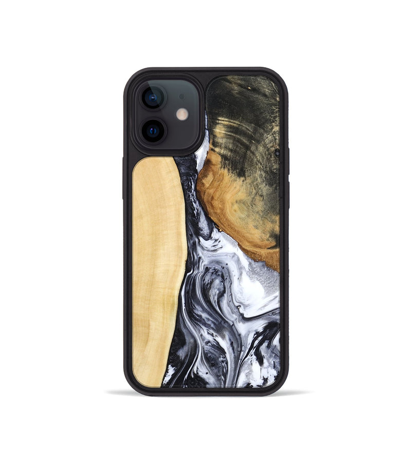 iPhone 12 mini Wood Phone Case - Norbert (Black & White, 783147)