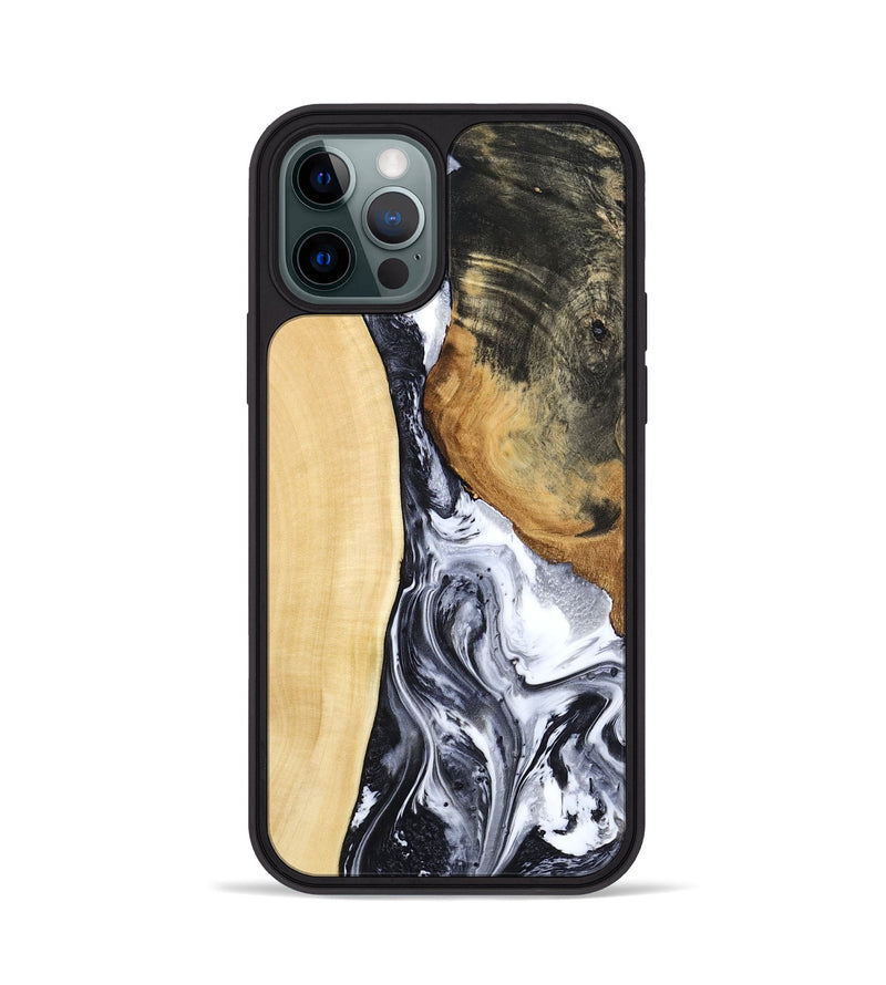 iPhone 12 Pro Wood Phone Case - Norbert (Black & White, 783147)